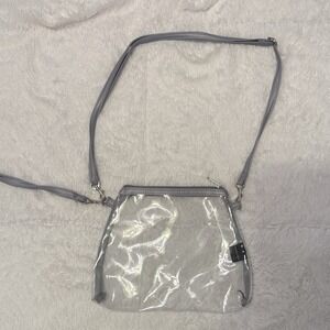 NWOT Clear Cross Body/ Wristlet W Removable Gray Straps Stadium Approved‎